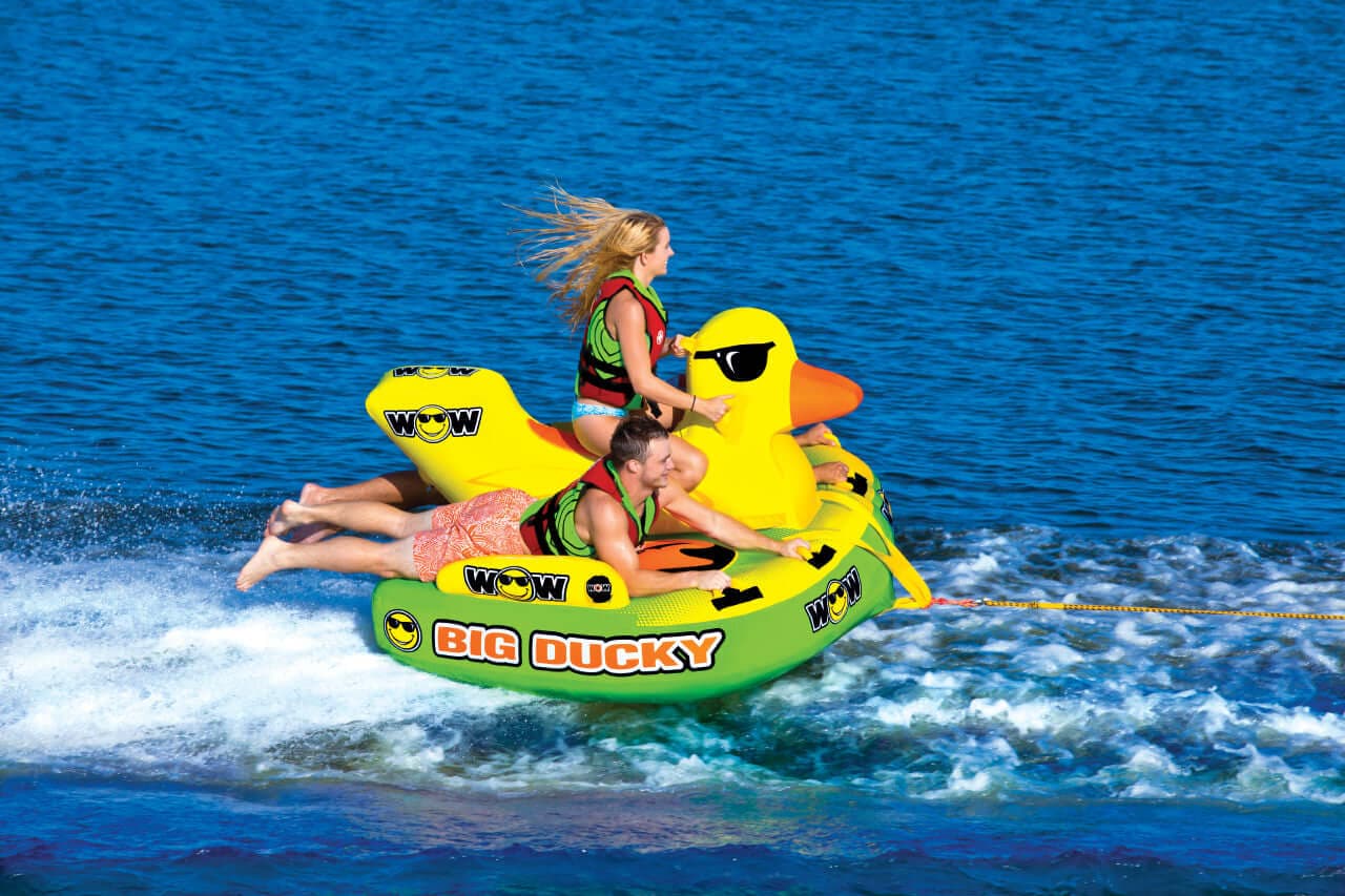 WOW Sports Big Ducky 3 Person Towable Water Tube For Pool and Lake (18-1140)