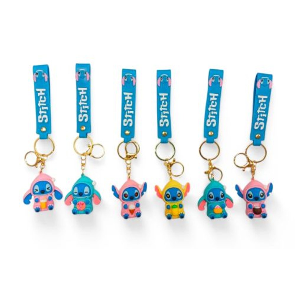 PVC Keychain 3" Stitch with Snacks Assortment Backpack Charm (AL0161)