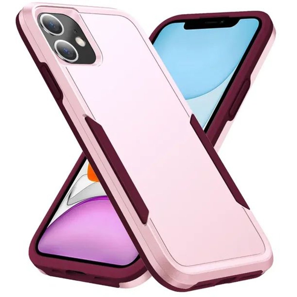 Heavy Duty Strong Armor Hybrid Trailblazer Case Cover for Apple iPhone 11 (6.1 inch) (Pink)