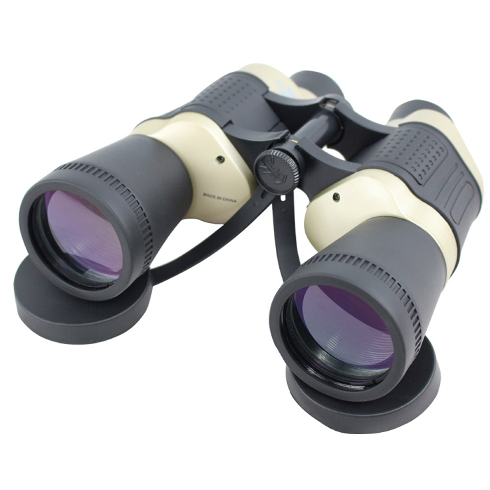 30X50 Black & Tan Free Focus High Resolution Compact Binoculars 119M/1000M